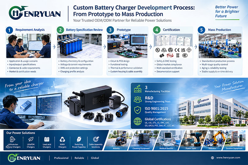 Custom Battery Charger Development Process: From Prototype to Mass Production