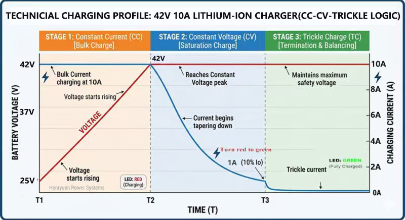 Reliable 42V 10A charging curve for 36V pack