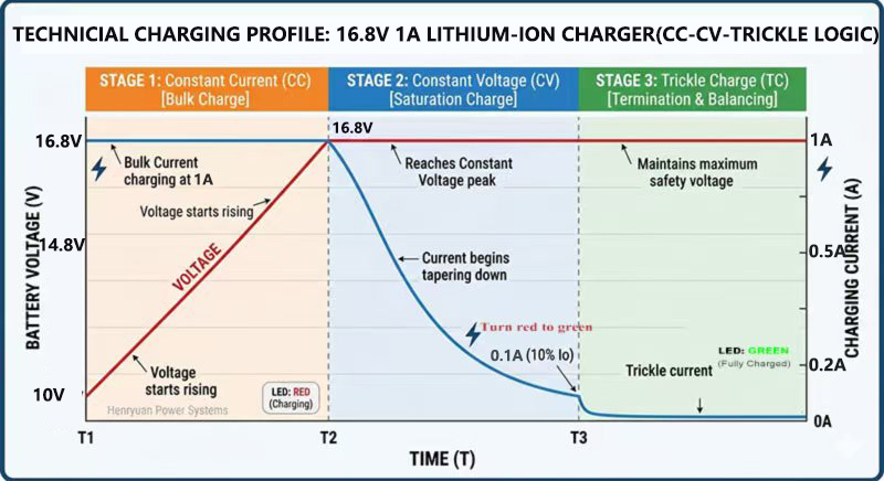 Henryuan interchangeable plug 16.8V 1A charger with certifications