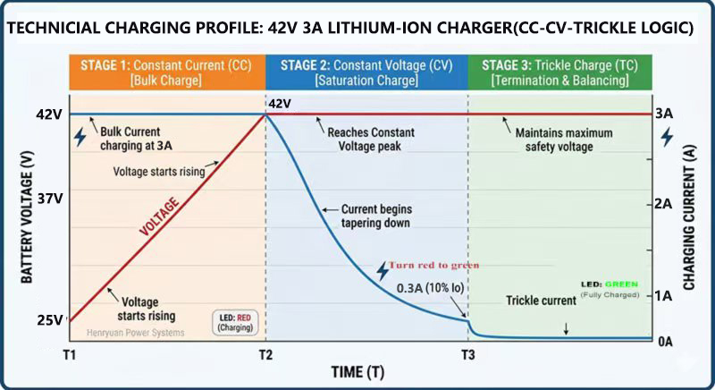 3-stage-CC-CV-trickle-42V-3A-smart-charging-matrix